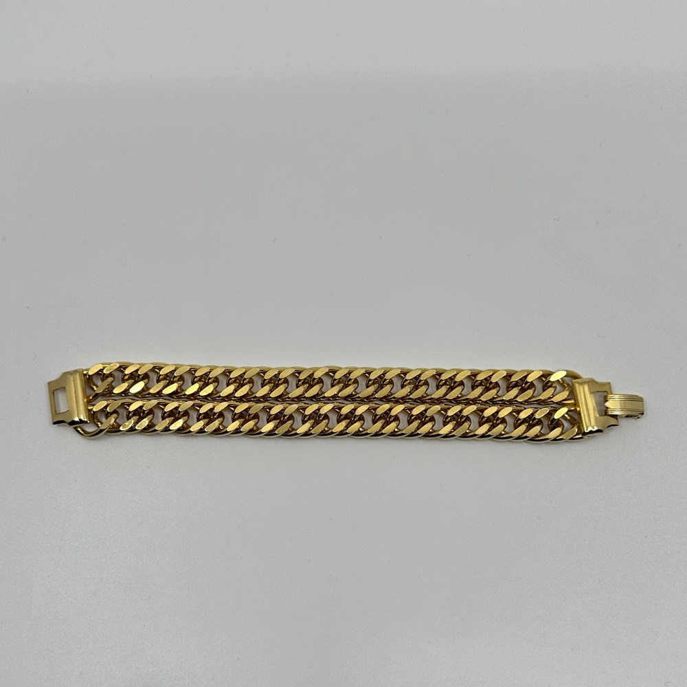 Fabulous Goldtone Link Double Chain Bracelet